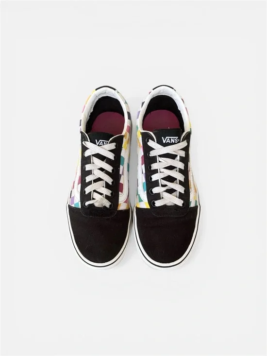 Vans Old Skool Checkerboard Low-top Sneaker in Black Multicolor - Picture 8 of 9